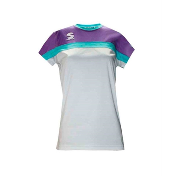 camiseta-padel-softee-club-mujer-blanco-violeta-verde-500x600
